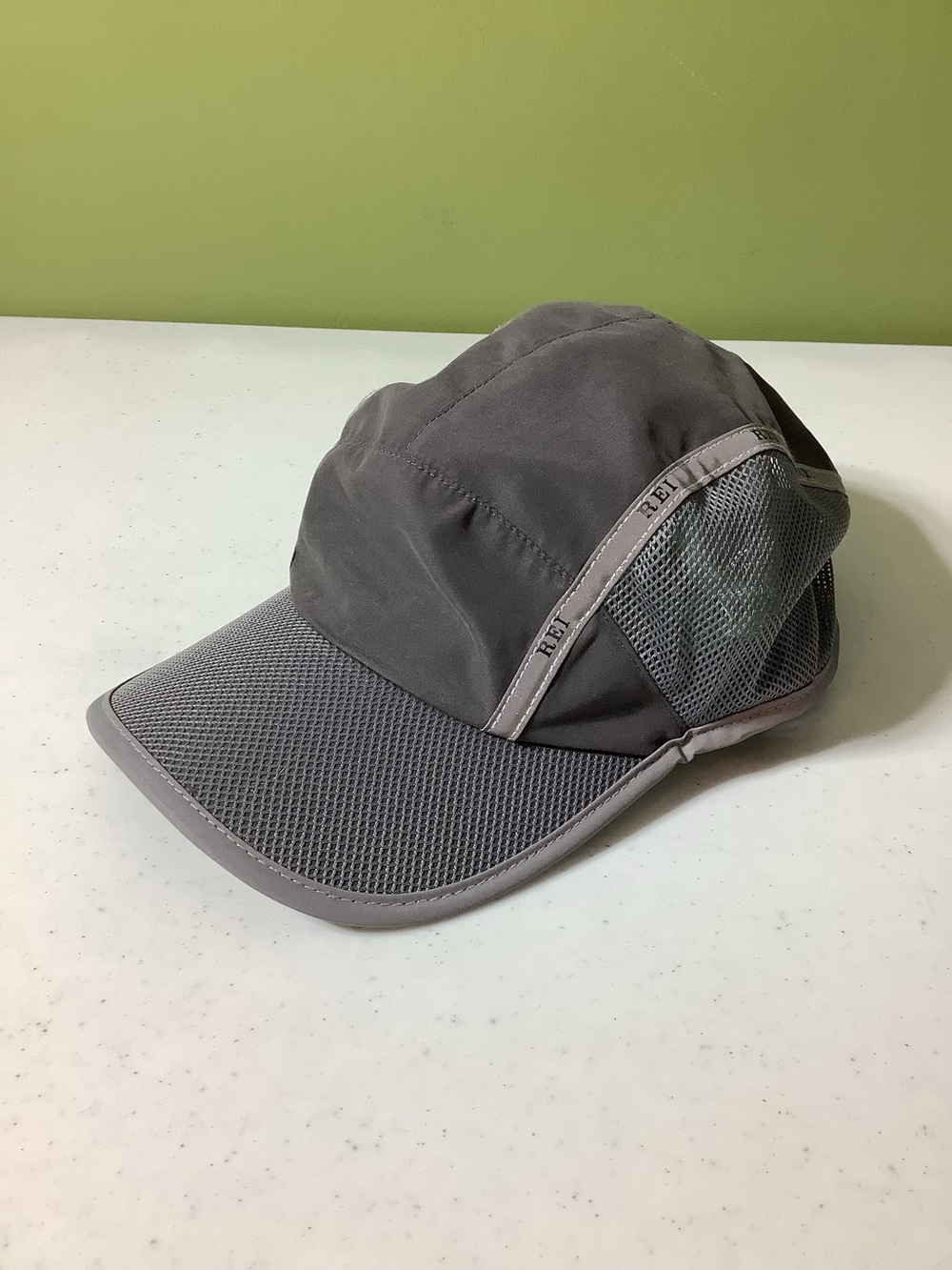 REI gray mesh sided cap